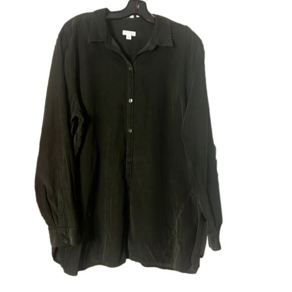J.JILL‎ CORDUROY LONG SLEEVE GREEN NWOT SHIRT SIZE XL - Picture 1 of 5